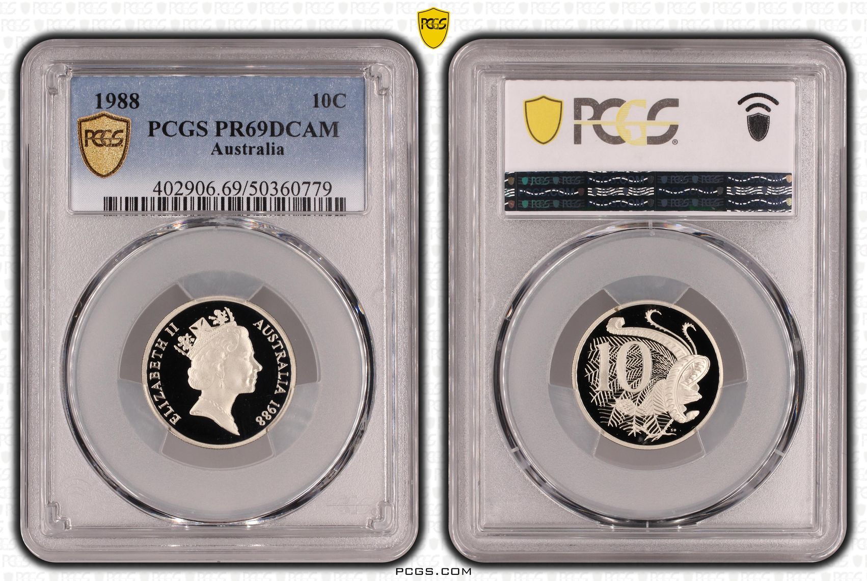 Ten Cent, 1988, Pcgs Pr69dcam