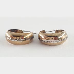 9CT GOLD PLATED STERLING SILVER HUGGIE EARRINGS - 51929/10114