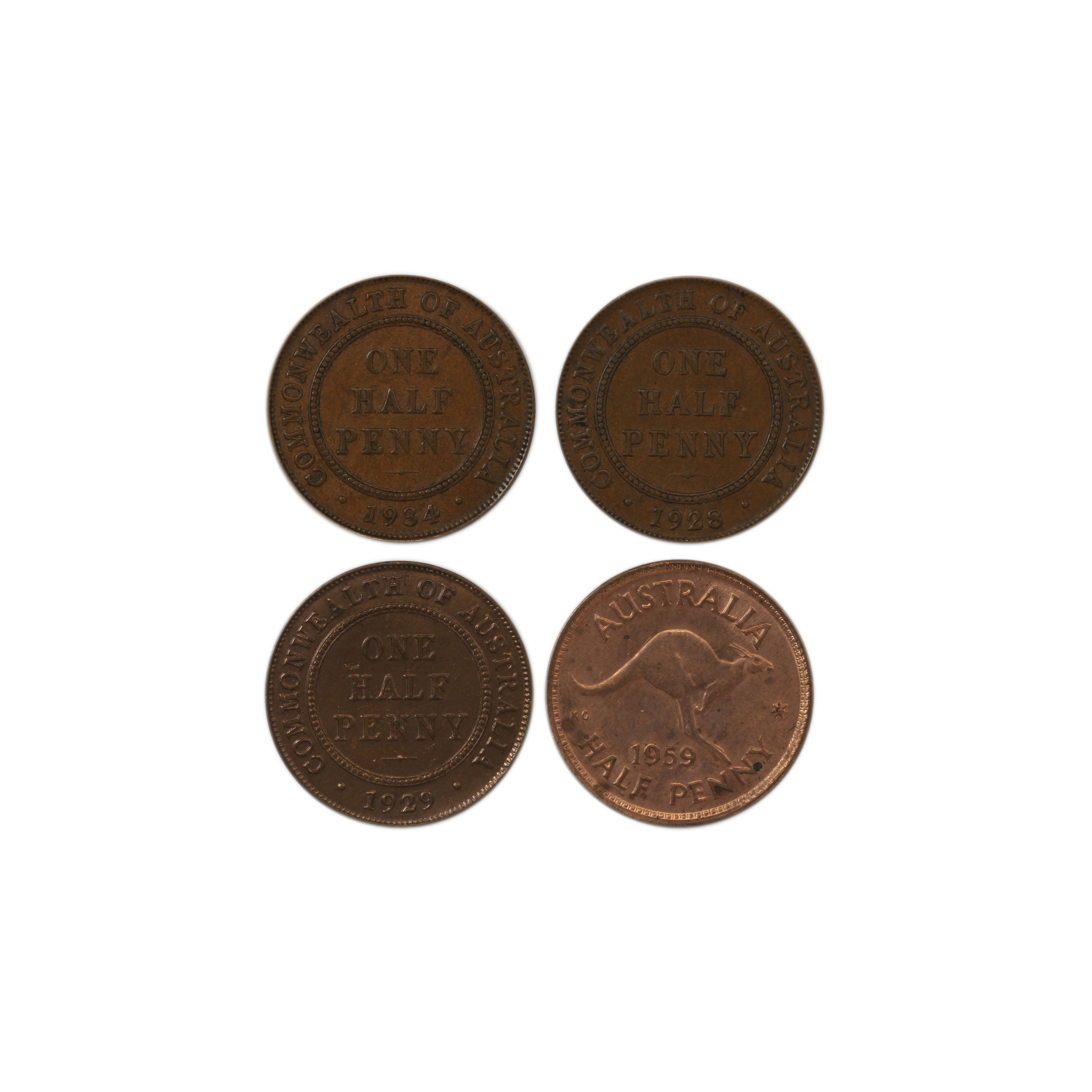 893. · Group, George V, Half Penny, aUNC-UNC