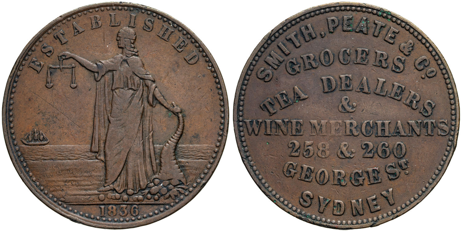 A.248a Smith, Peate & Co, Halfpenny, 1836, Fine