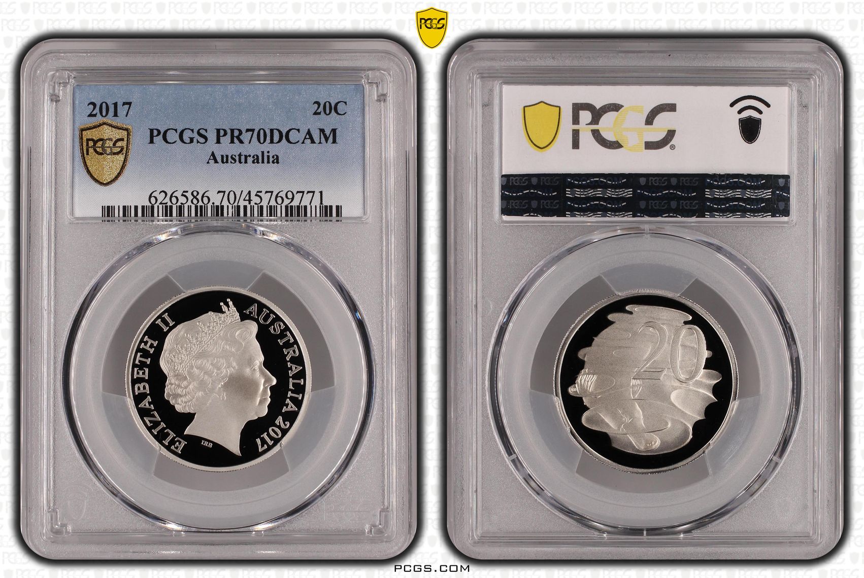 Elizabeth II, Twenty Cent, 2017, PCGS PR70DCAM