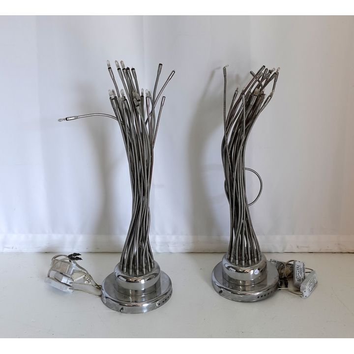 PAIR OF CHROME CEILING LIGHTS