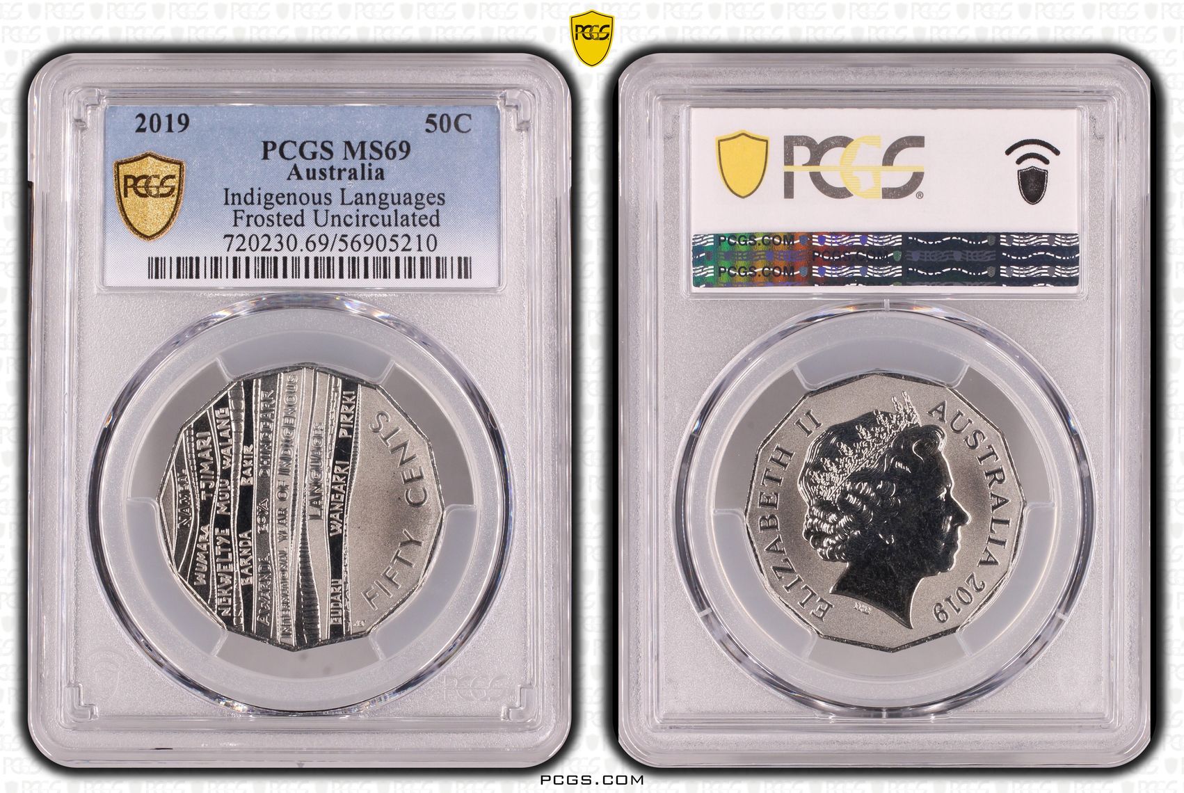 Indigenous Languages Frosted Uncirculated, Fifty Cent, 2019, PCGS MS69