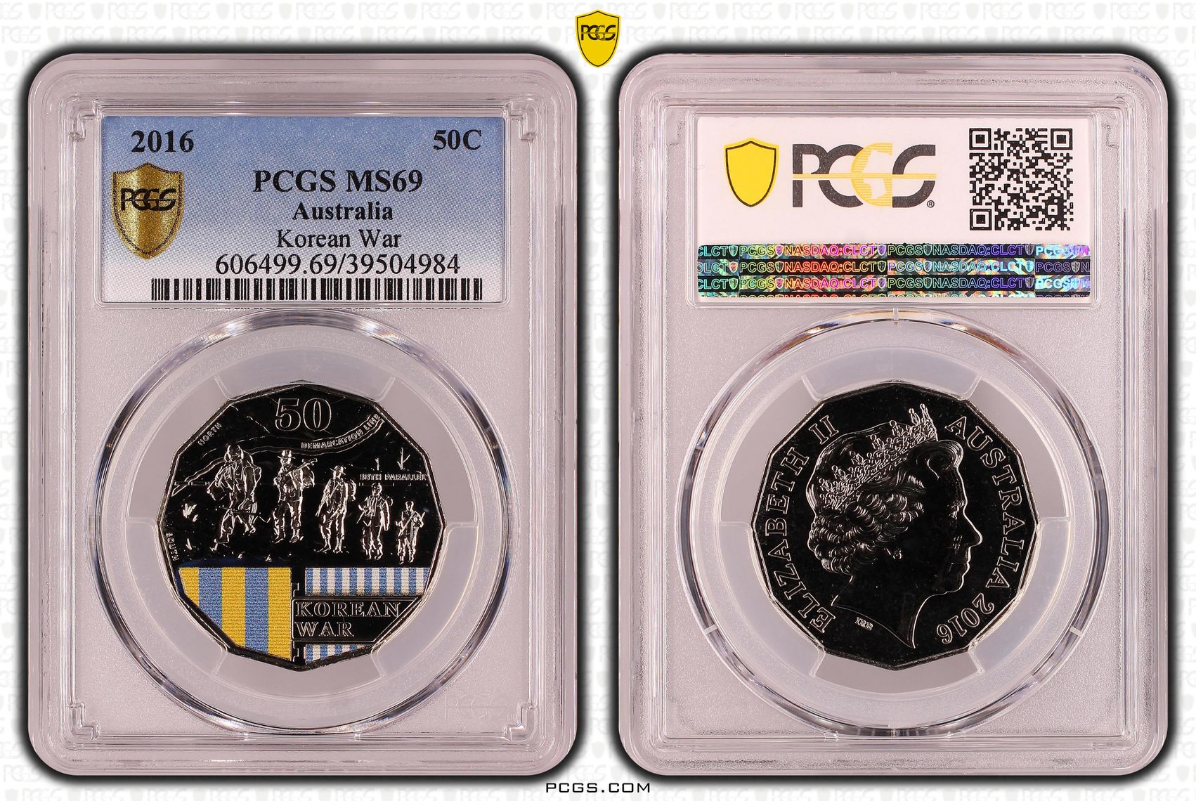 Korean War Colorized, Fifty Cent, 2016, PCGS MS69