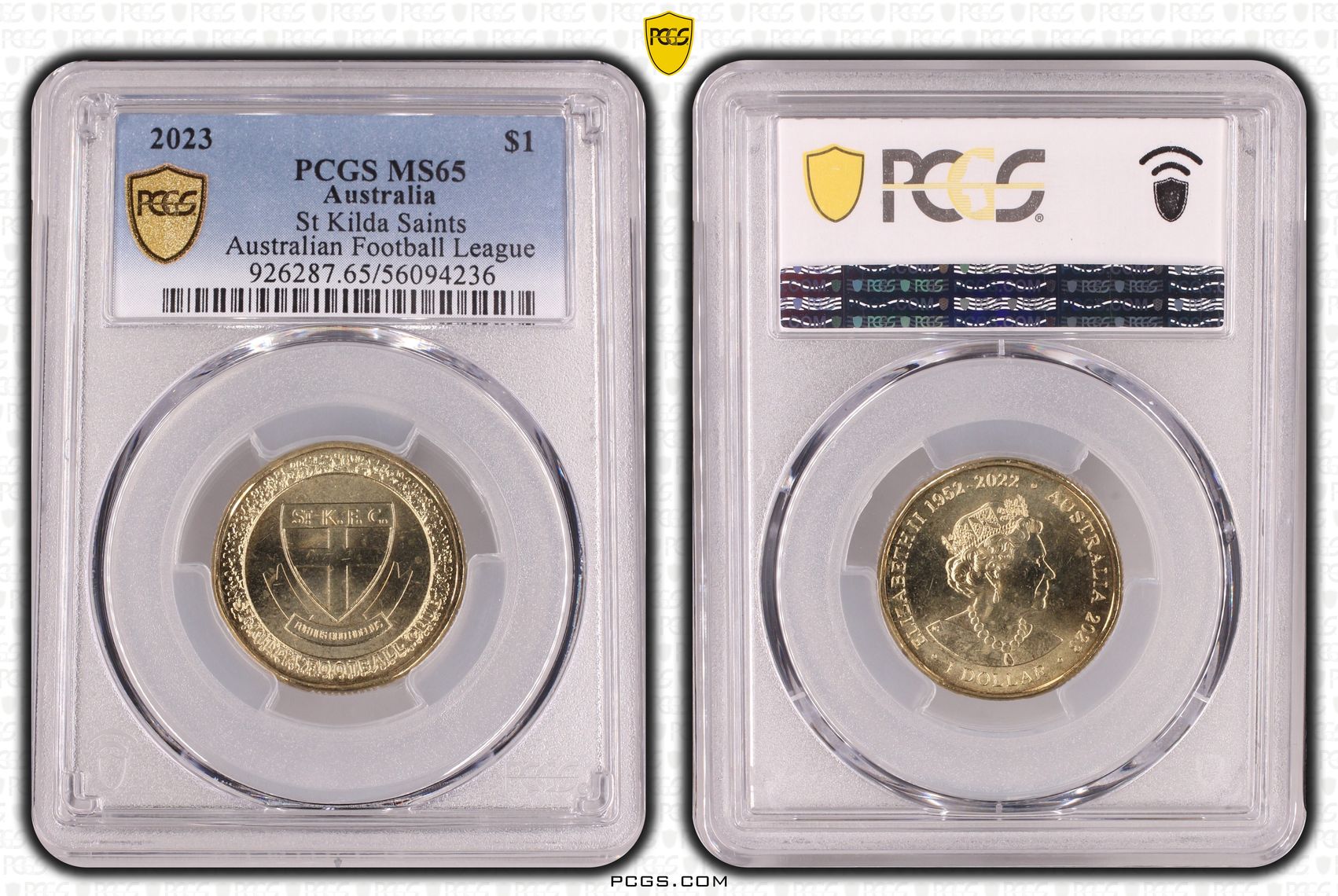 AFL - St Kilda Saints, One Dollar, 2023, PCGS MS65