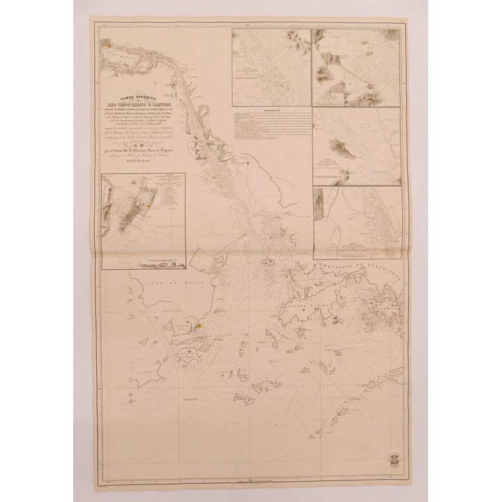 Gangoiti,Rio Chou-Kiang o Canton Costal Chart 1849