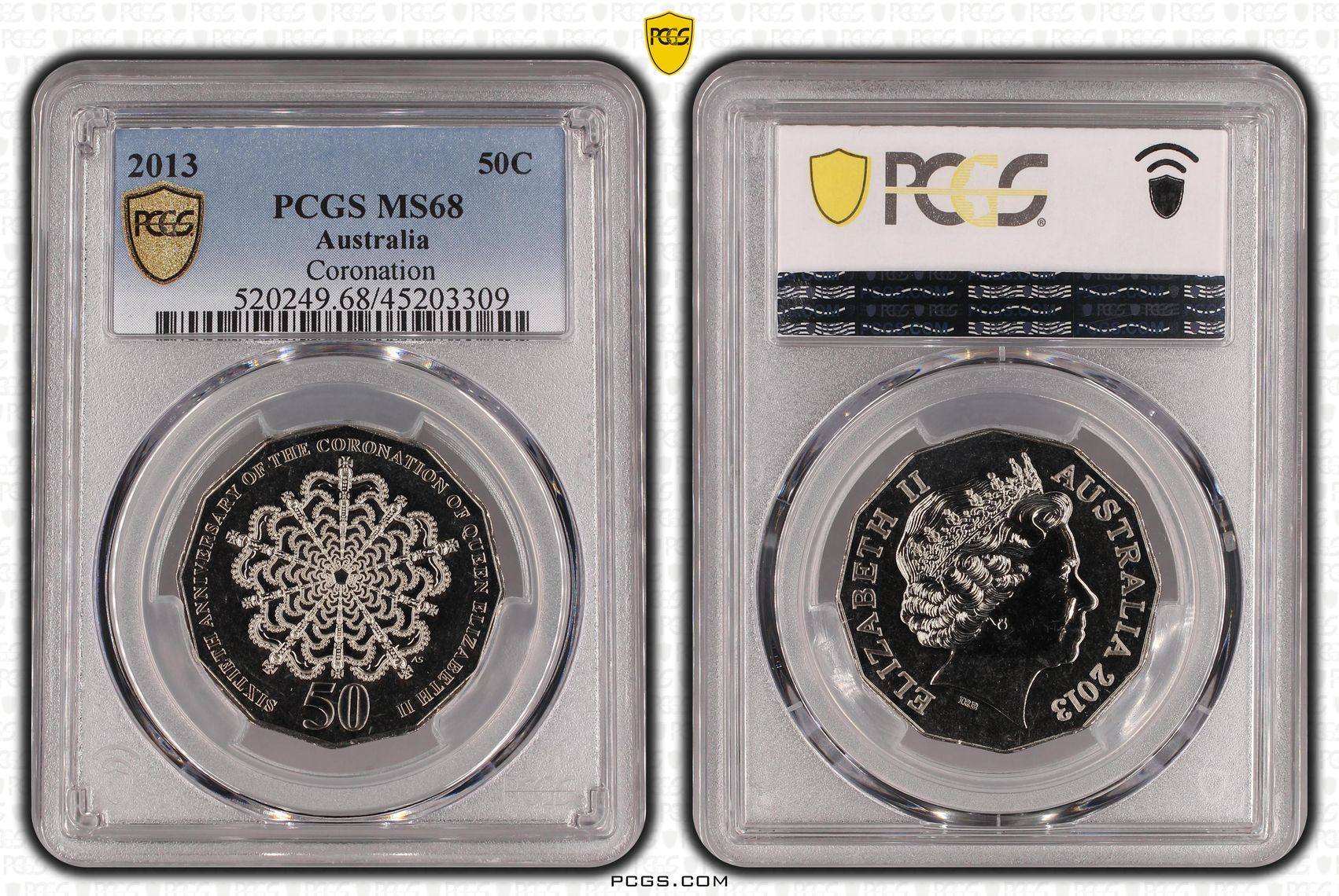 Coronation , Fifty Cent, 2013, PCGS MS68
