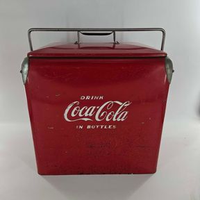 1950's Coca-Cola In Bottles Red Travel Cooler - Arkansas City