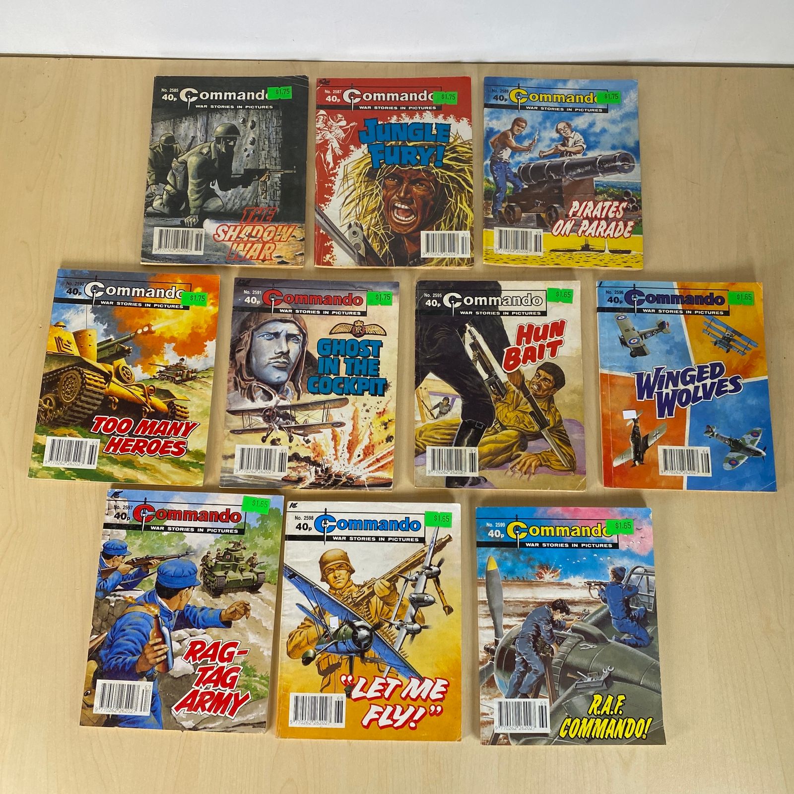 Commando War Comics Issues - 2585, 2587, 2589, 2590, 2591, 2595, 2596, 2597