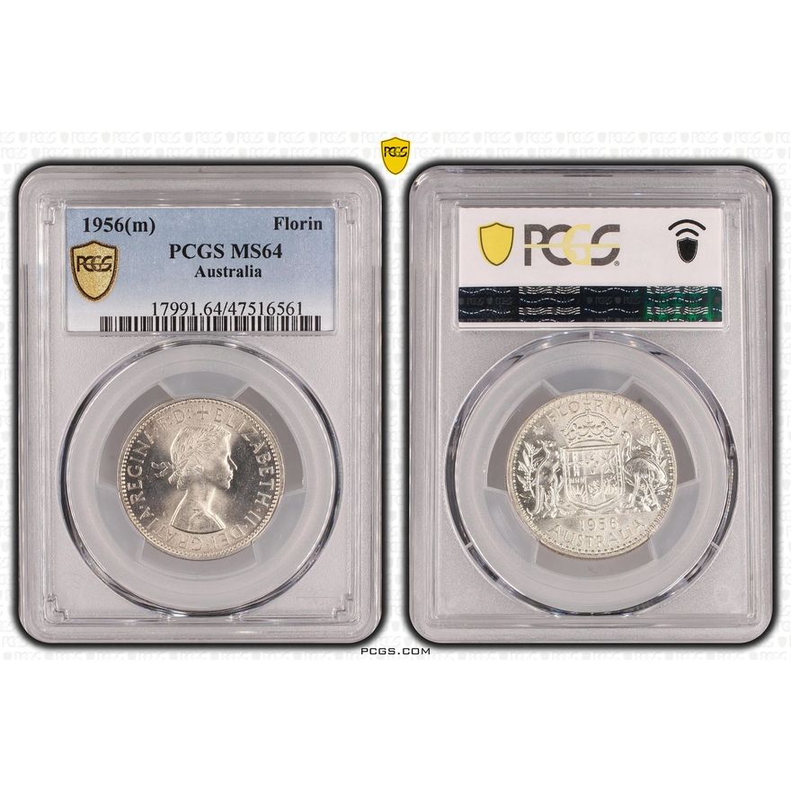 Florin, 1956(m), PCGS MS 64