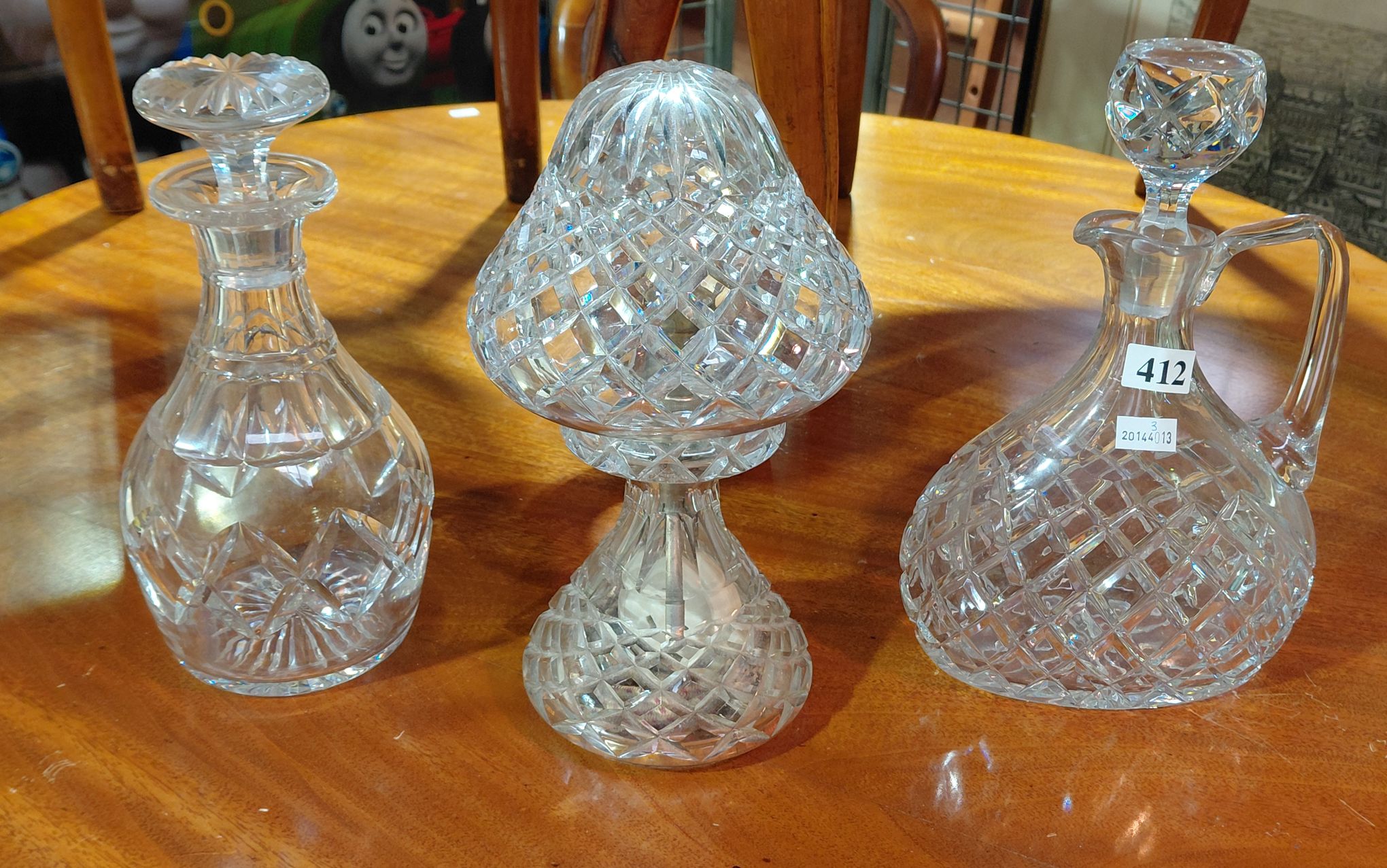 Crystal Decanters And Lamp