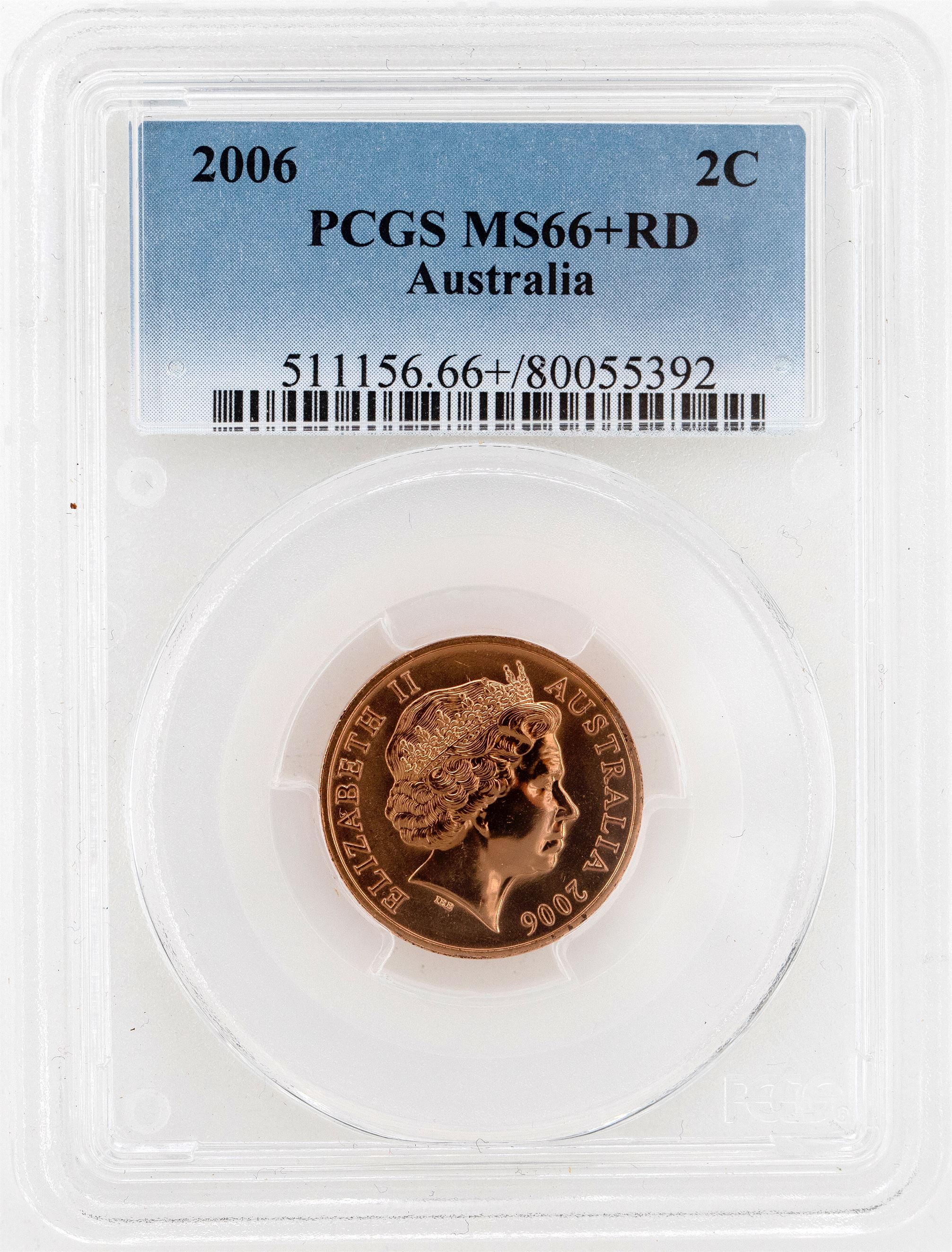 2006 Australia Two Cent, 2c PCGS - MS66+RD -392