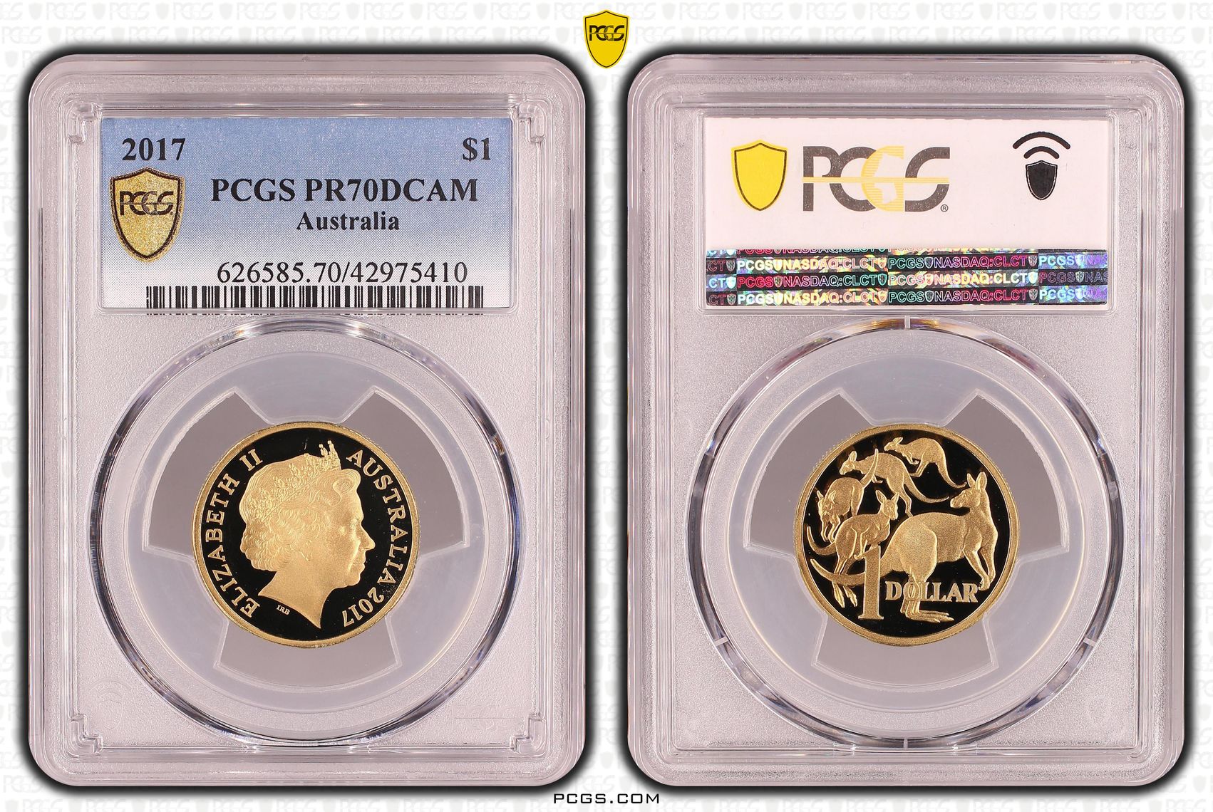 Elizabeth II, One Dollar, PR70DCAM , 2017 PCGS POP - 34/0