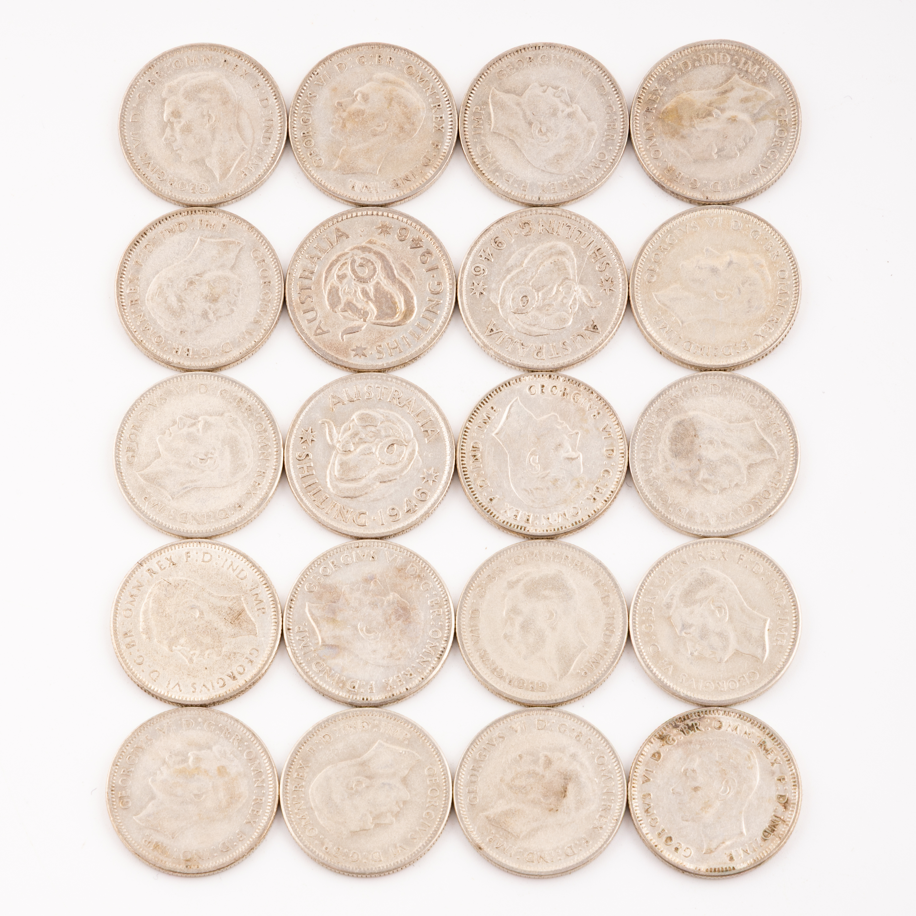 George VI, Shilling, 1946-P, F - VF