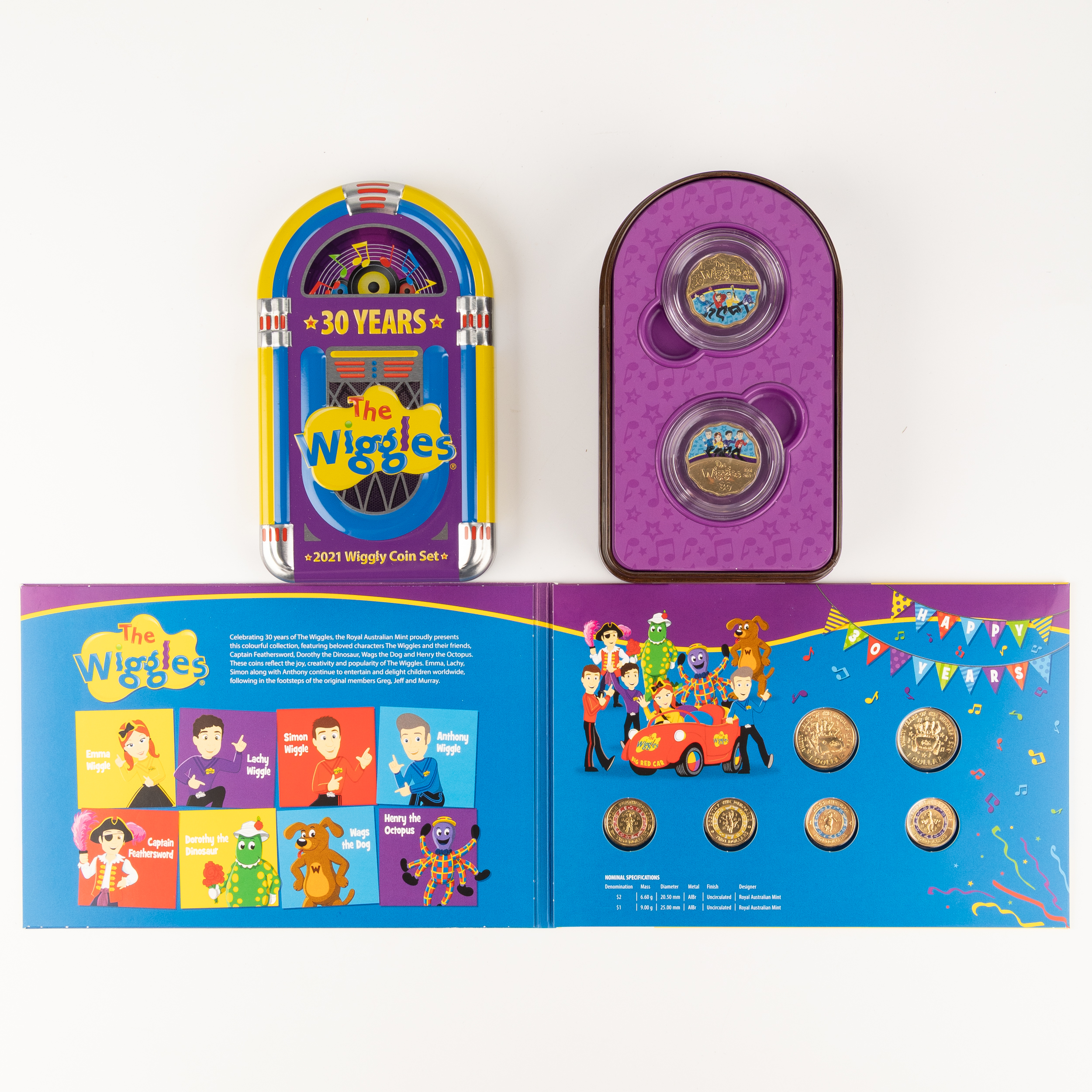 Elizabeth II, RAM - 30 Years of Wiggles, Thirty Cents - Two Dollars, 2021, UNC