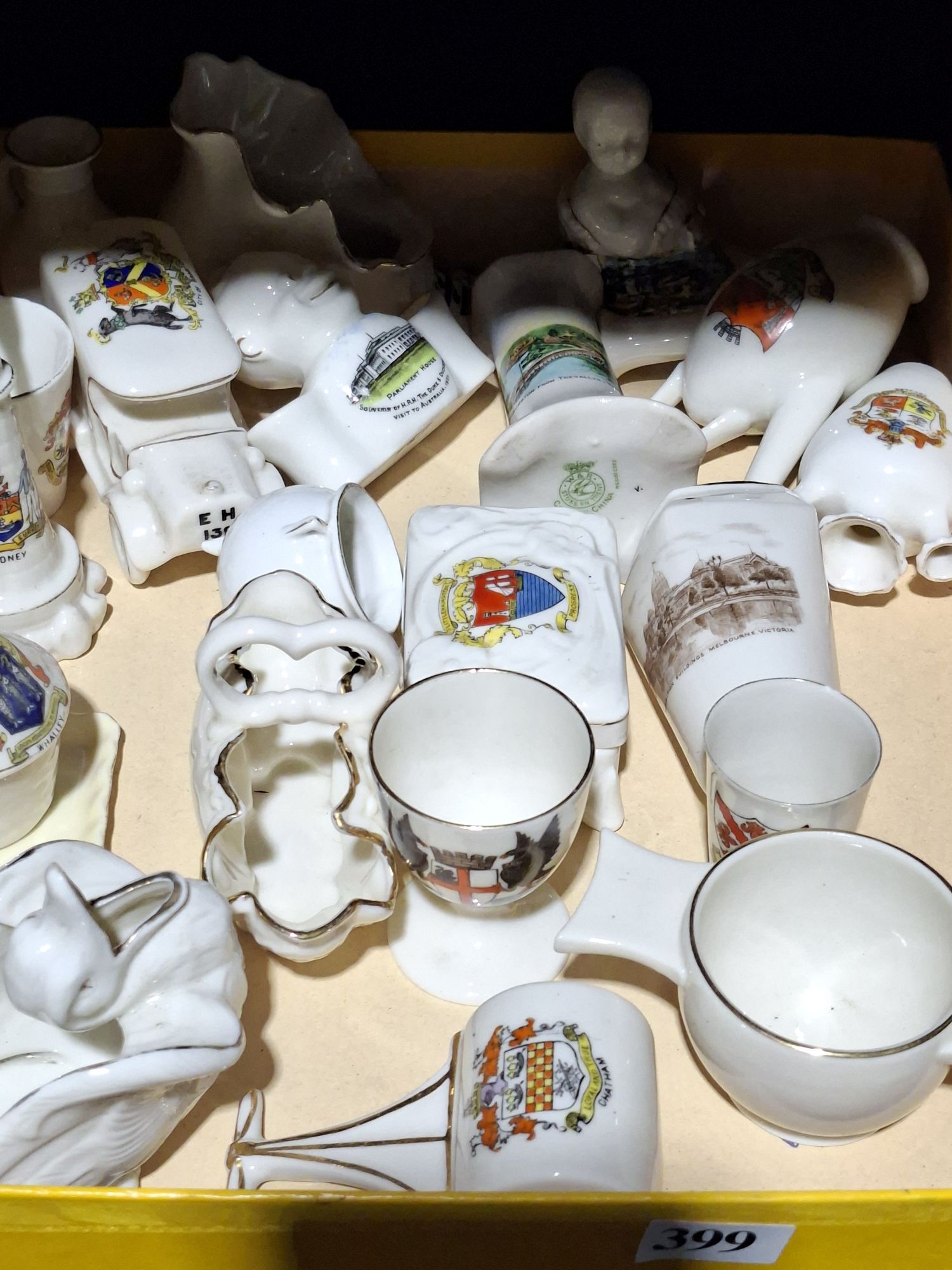 399 · ASSORTED CRESTED WARE