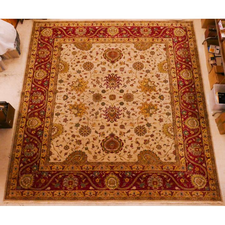 Persian Style Floral Room Sized Oriental Rug- 12' x 13'6''