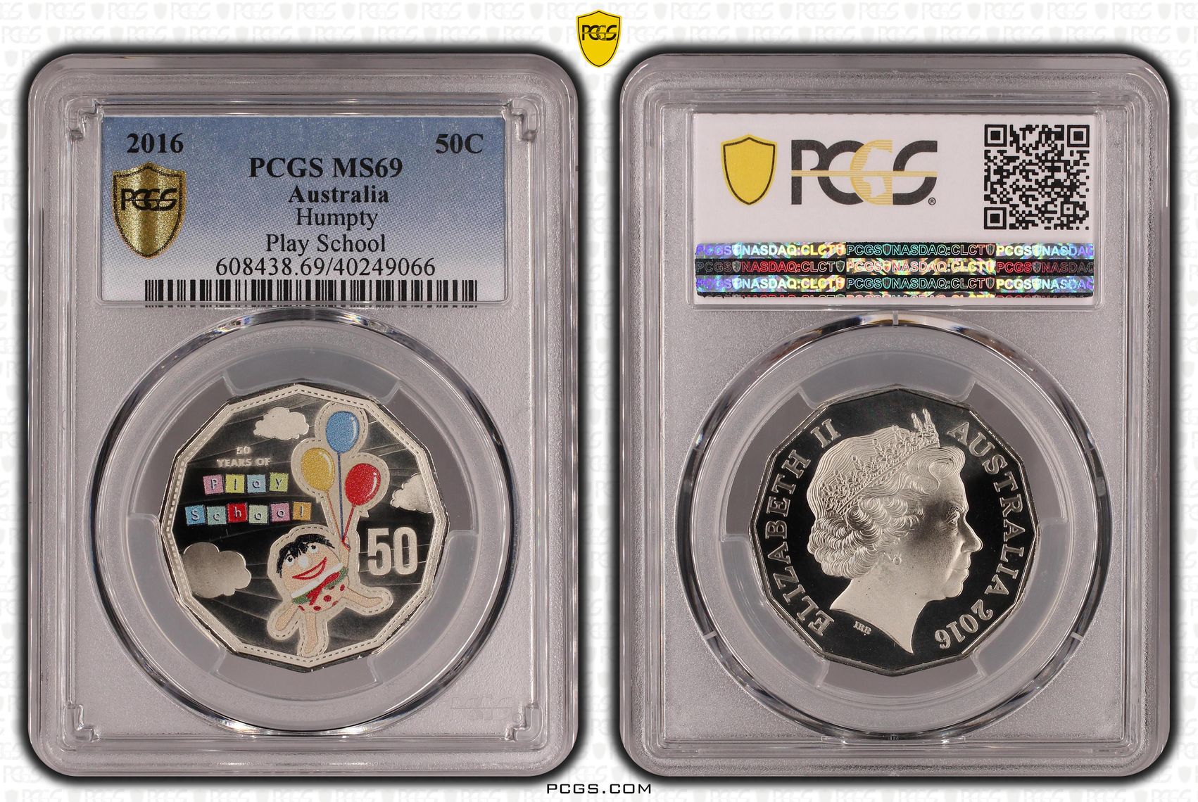 Play School Humpty, Fifty Cent, 2016, PCGS MS69