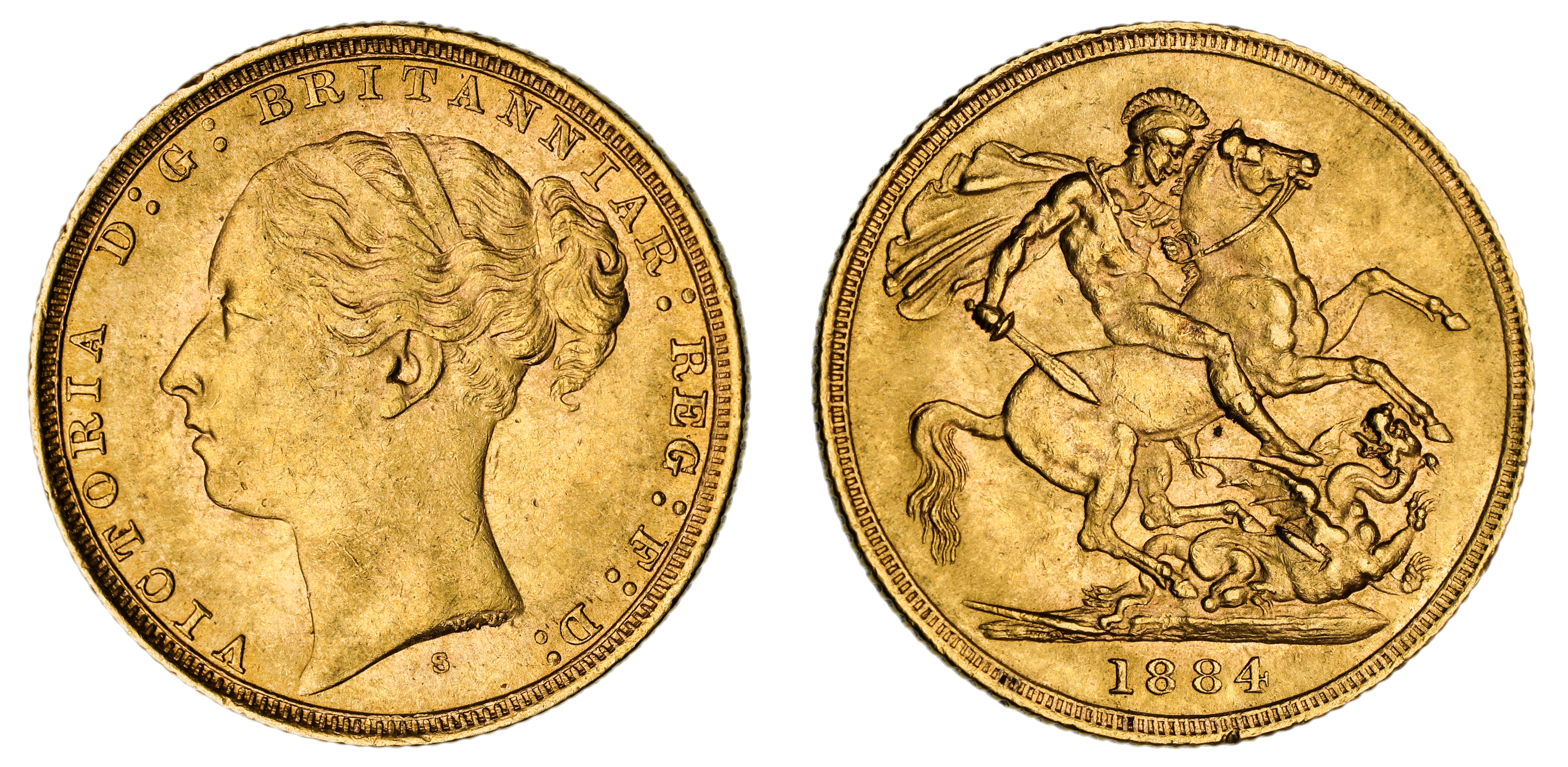 Victoria, St. George Reverse - Sydney Mint - Young, Sovereign, 1884, gEF