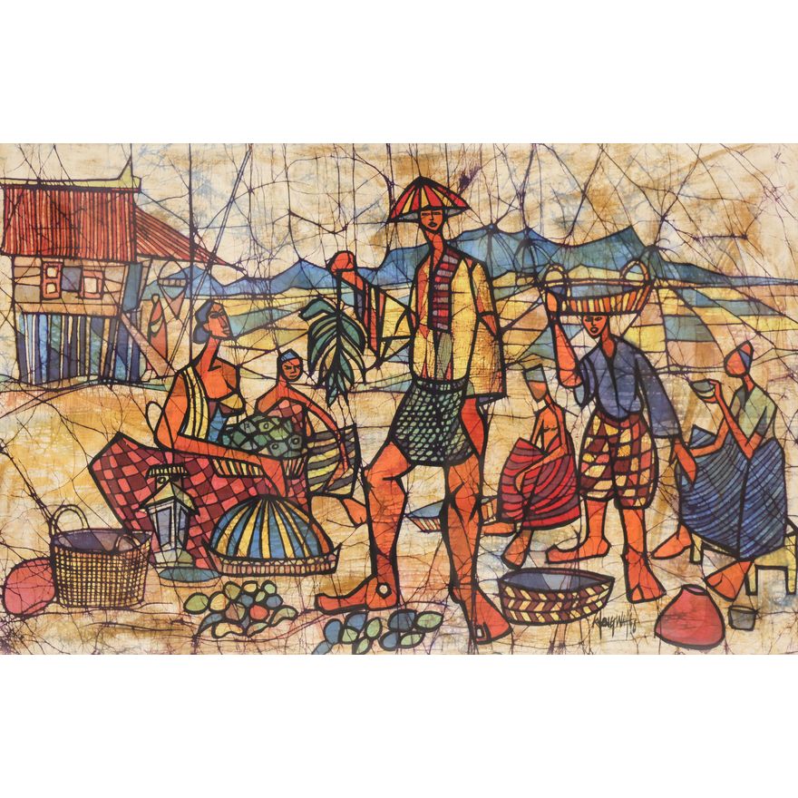 Yong Kheng-Wah ''Fruit Gatherers'' Batik