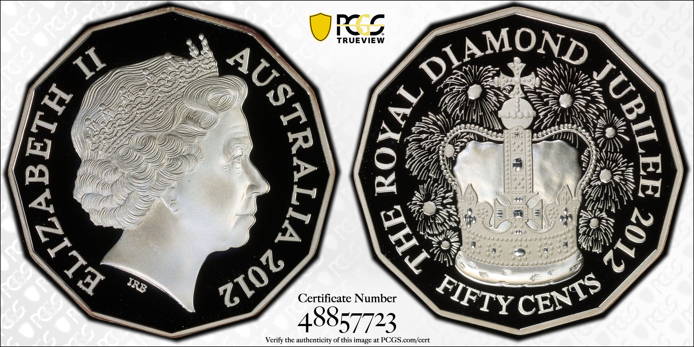 Royal Diamond Jubilee, Silver, POP 10/0, Fifty Cent, 2012, PCGS PR70DCAM