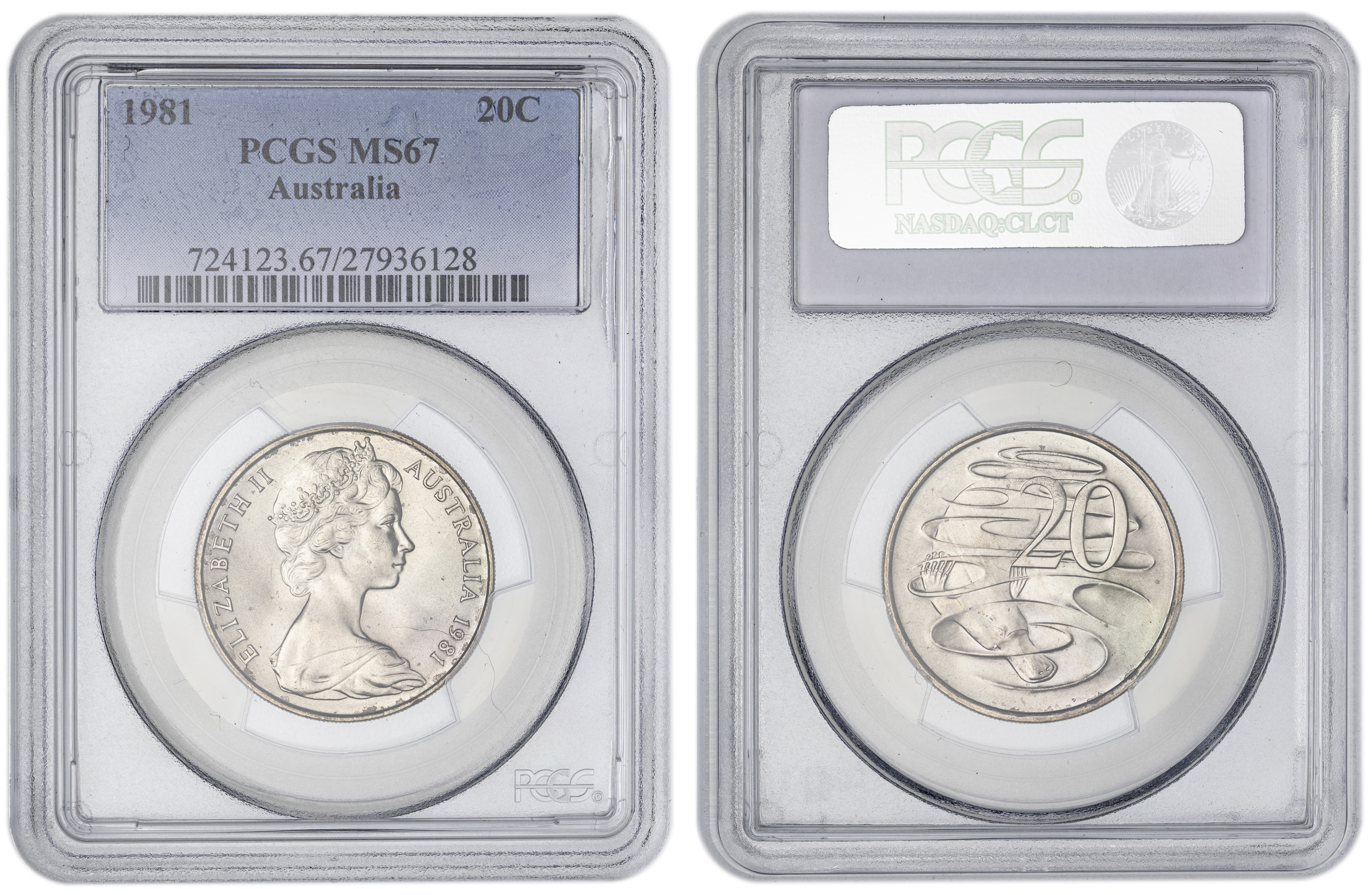 , Twenty Cent, 1981, PCGS MS67