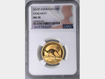 2015 AUSTRALIA KANGAROO 1/2oz GOLD 50 DOLLAR MS70 TOP POP! SINGLE FINEST KNOWN!