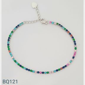 Sterling Silver Multi Colour Cz Tennis Bracelet - 51533/224