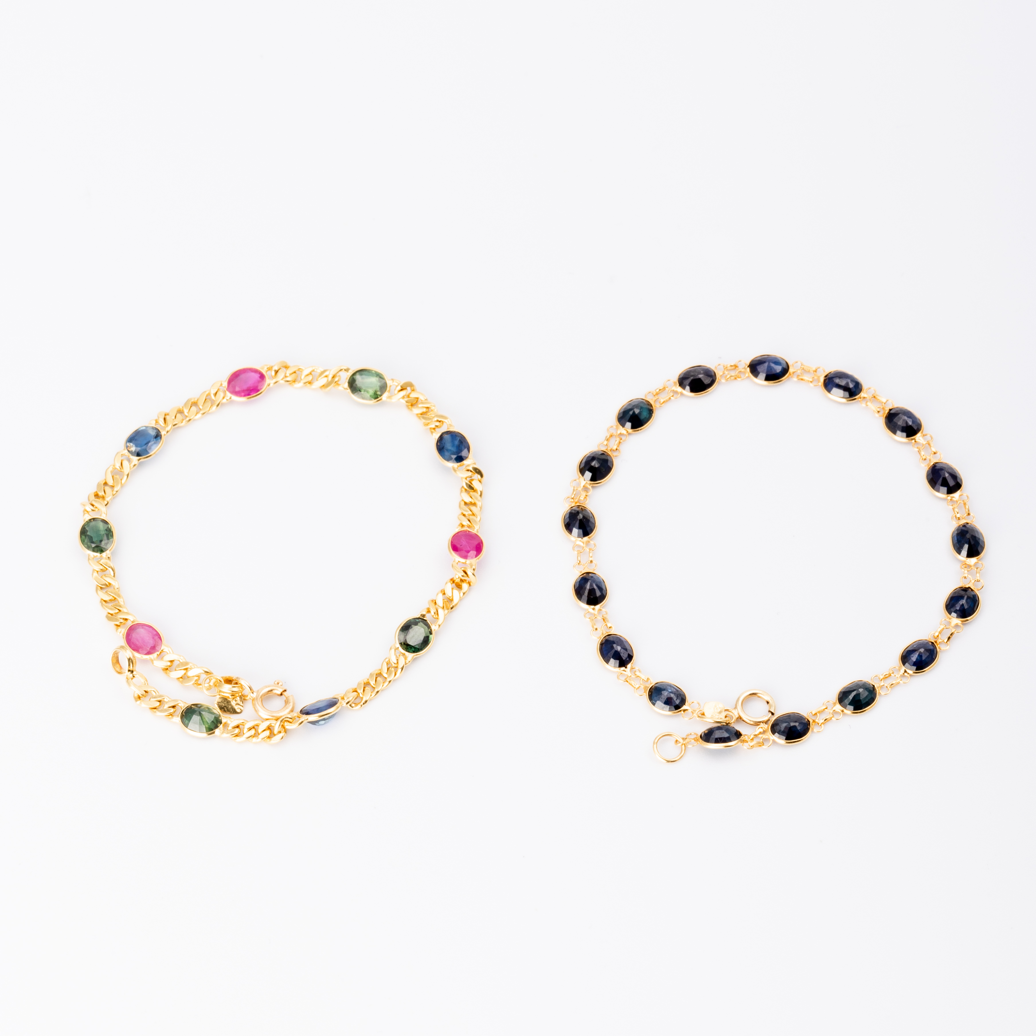 180 · Ruby and Sapphire and Sapphire Bracelet in 18ct Gold