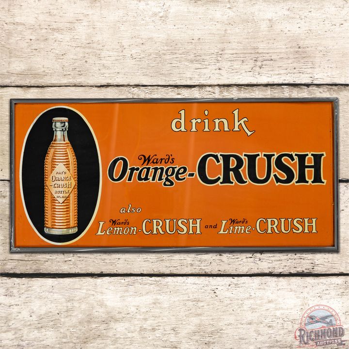 Drink Ward's Orange Crush Embossed SST Sign w/ Bottle - 9