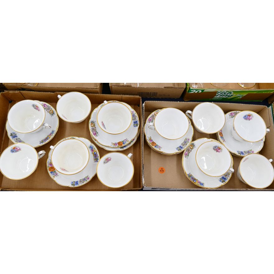 11pc Rosenthal Matching Floral Cup Saucers
