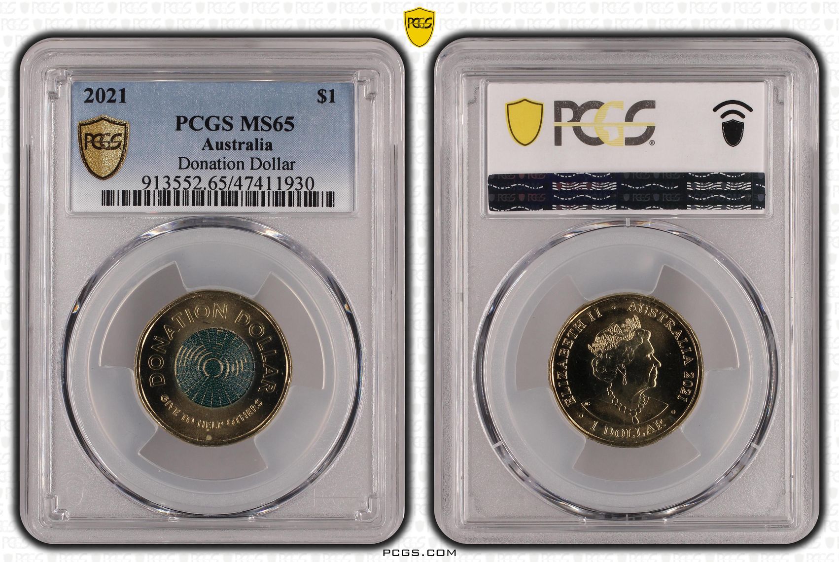 Donation Dollar, One Dollar, 2021, PCGS MS 65