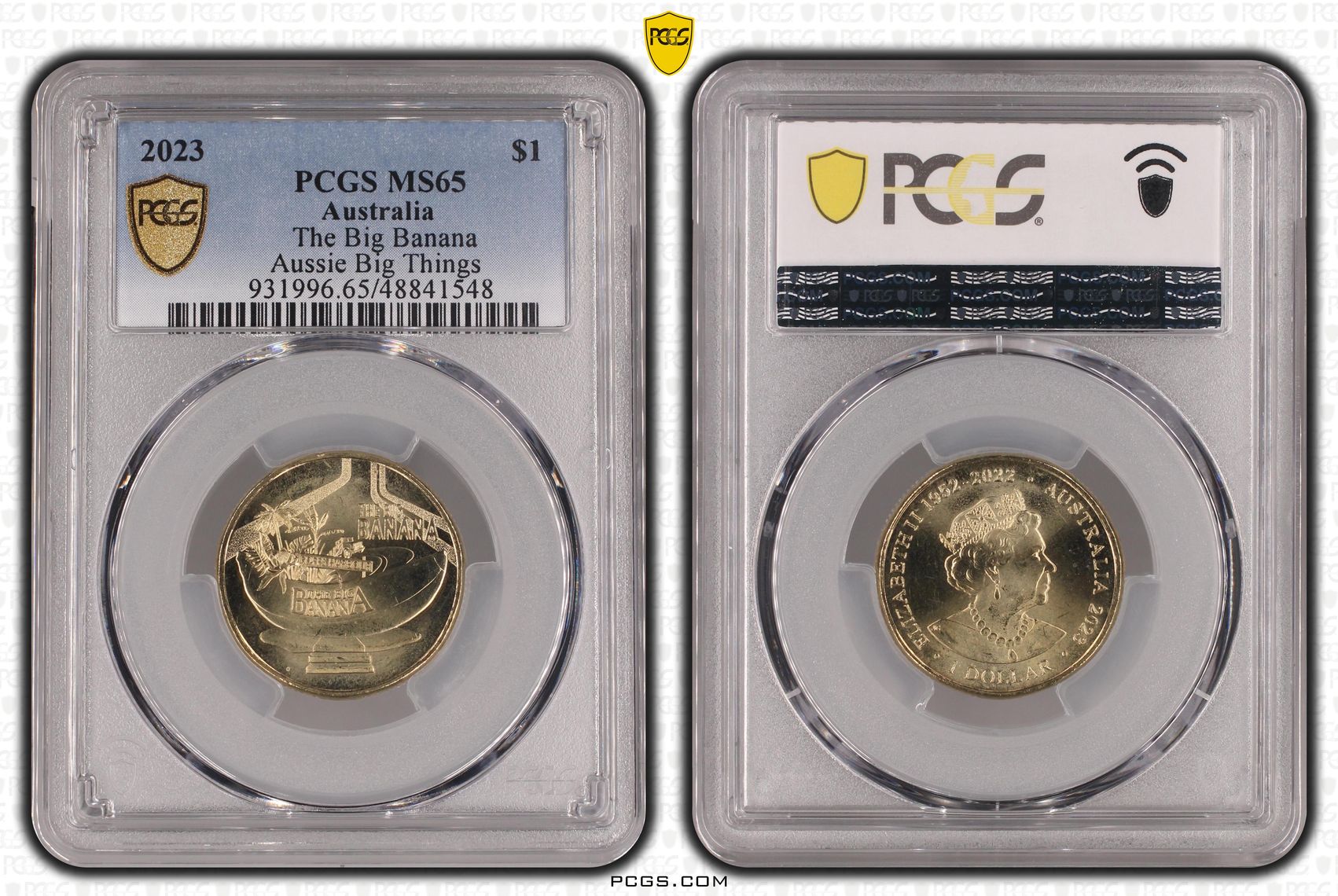 The Big Banana Aussie Big Things, One Dollar, 2023, PCGS MS65