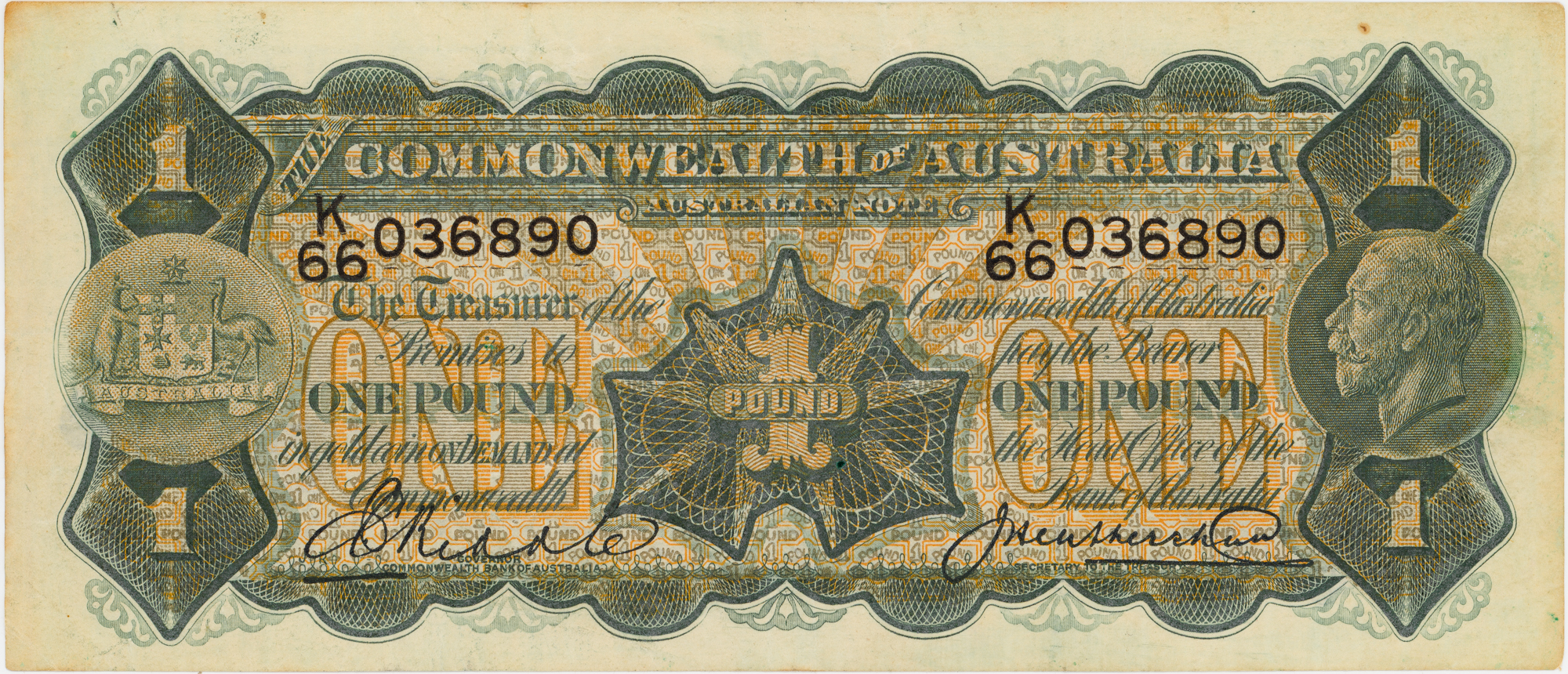 Riddle/Heathershaw, One Pound, 1927, VF
