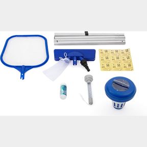 POOL ACCESSORIES SET BESTWAY FLOWCLEAR POOL ACCESSORIES SET | INCLUDES POLE, SKIMMER NET, VACUUM HEADS AND MORE ABOVE GROUND POOL