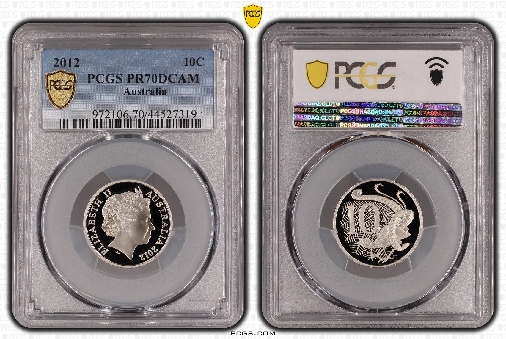 2012 Australia Ten Cent, 10c PCGS - PR70DCAM POP 53/0 -319