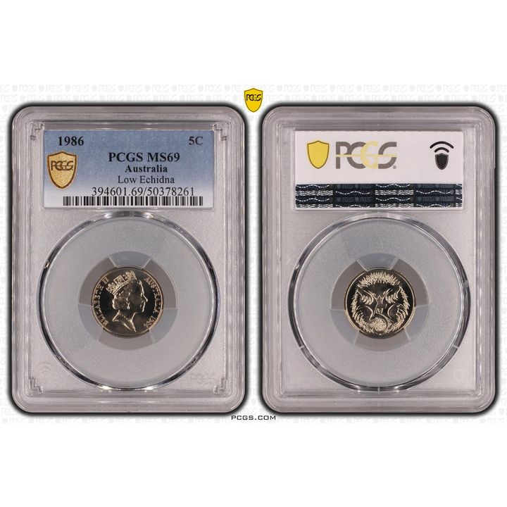 Low Echidna POP 19/0, Five Cent, 1986, PCGS MS69
