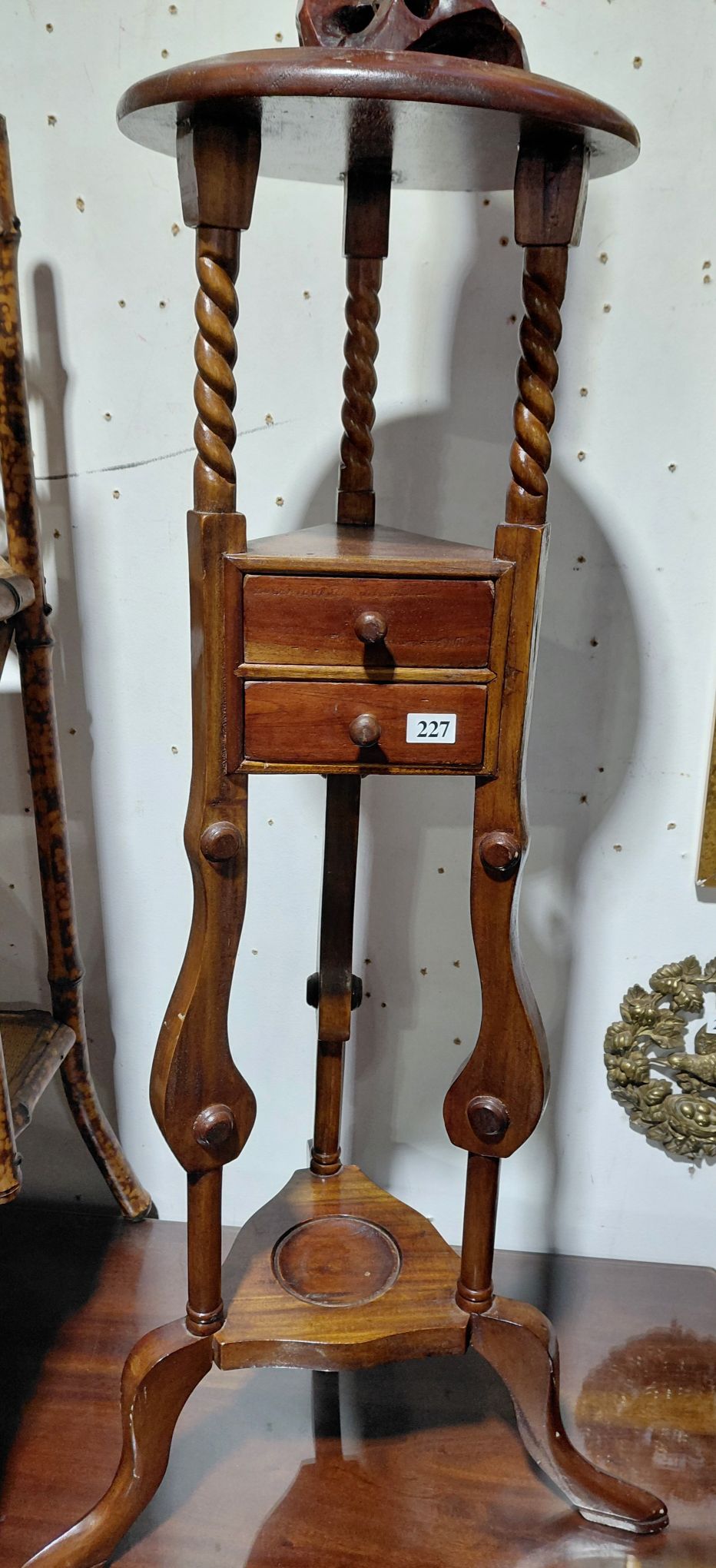 227 · WOODEN PLANTER STAND WITH DRAWS