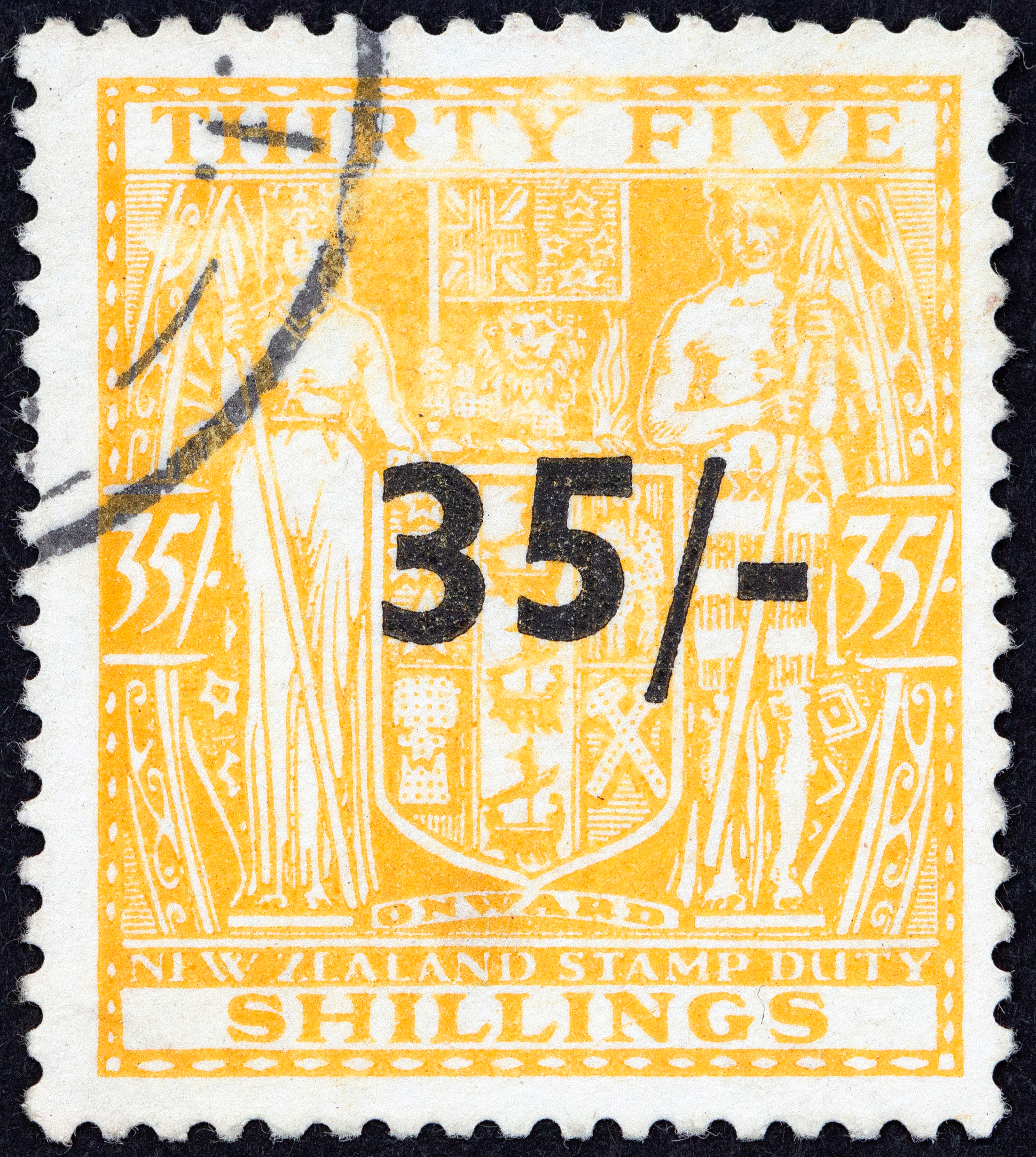 New Zealand, Thirty-Five Shillings, Yellow-Orange, 1939, FU