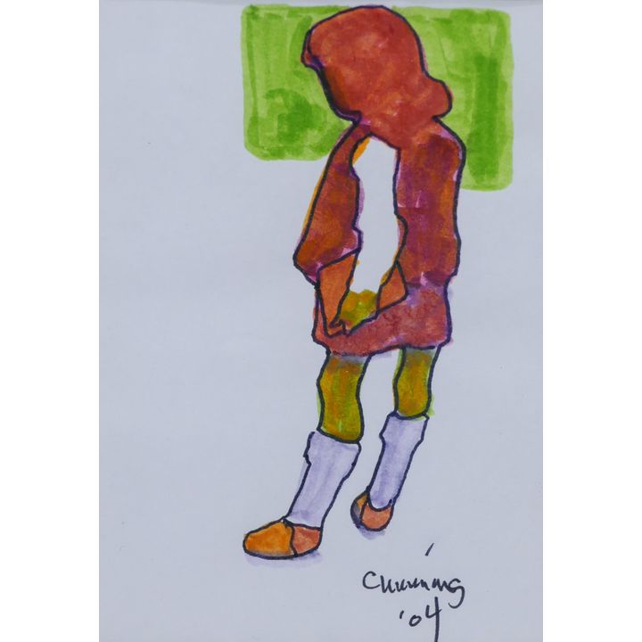 William Cumming ''Girl with Book'' 2004 Watercolor