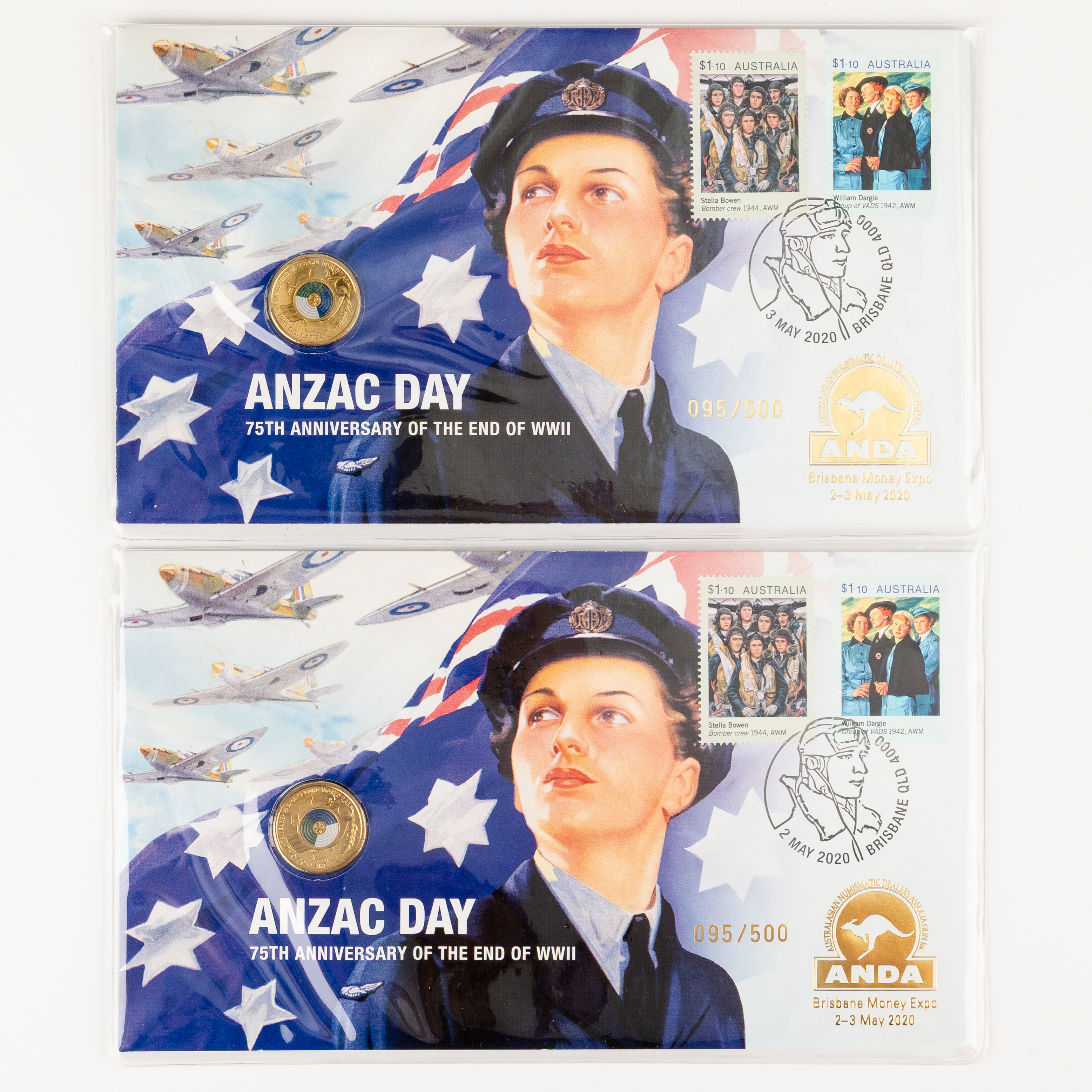 189 · ANZAC Day, 75th Anniversary of the end of WWII, Two Dollars, 2020,  UNC