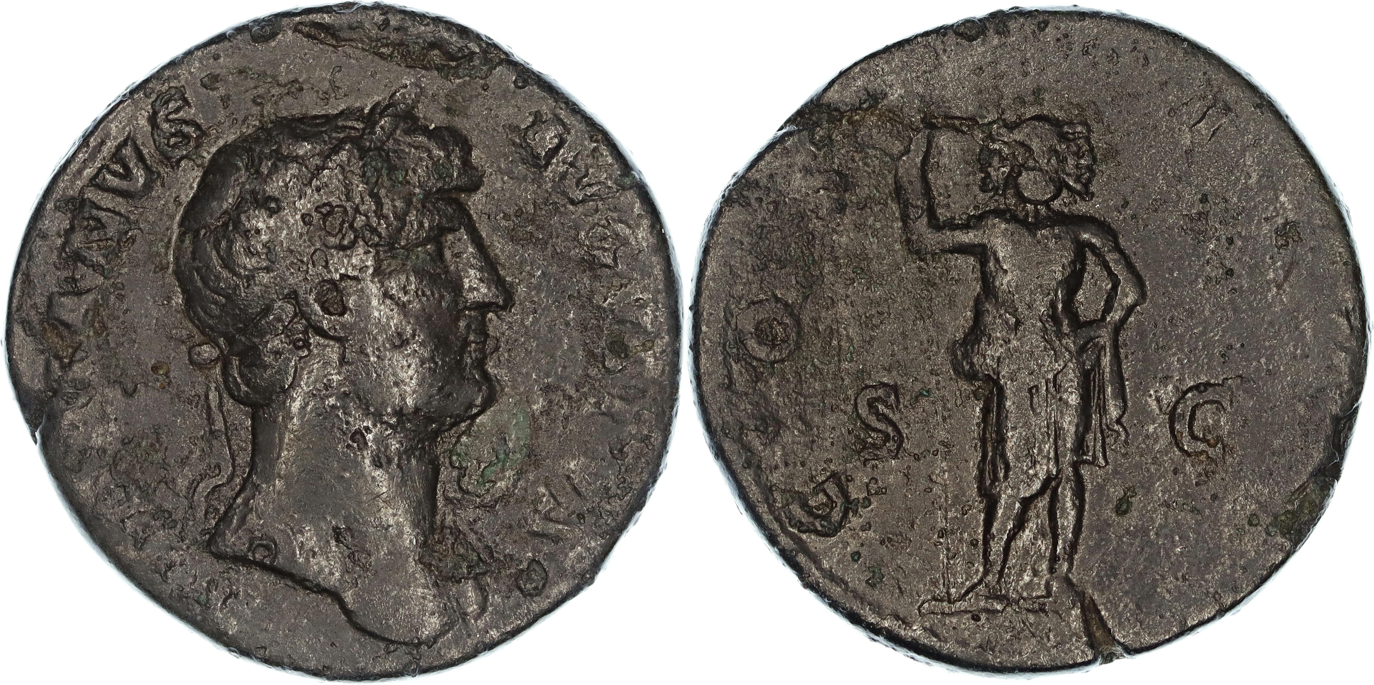 Roman Empire, Hadrian, Æ As, 125-128 AD, nVF