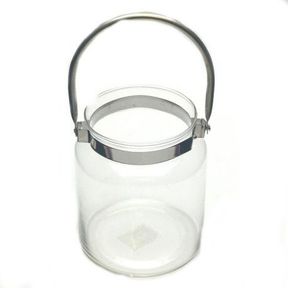 Pamper Hamper Chrome Handle Glass Jar White | HANDLE LOOSE