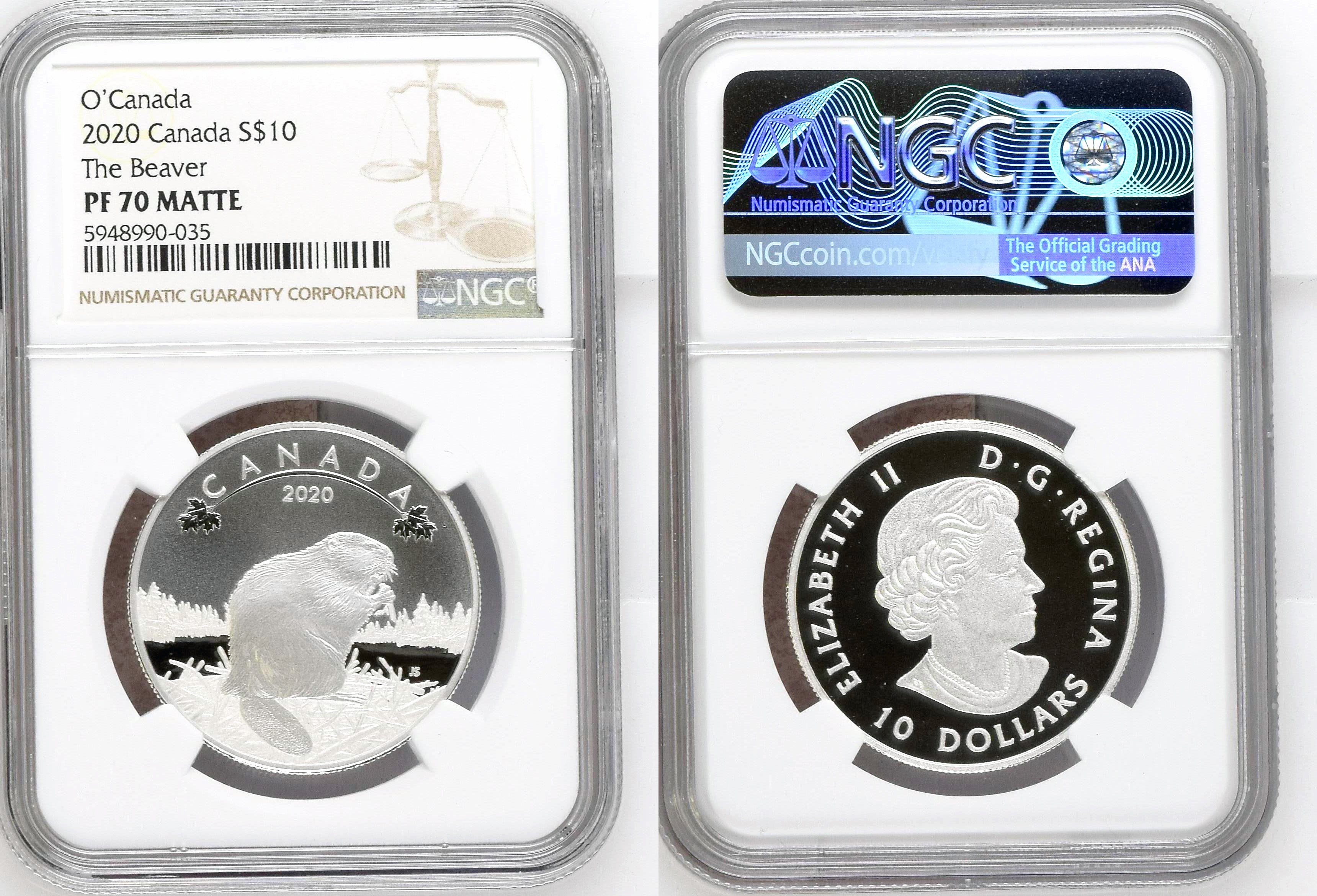 Canada, The Beaver, Ten Dollar, 2020, NGC PF 70 MATTE