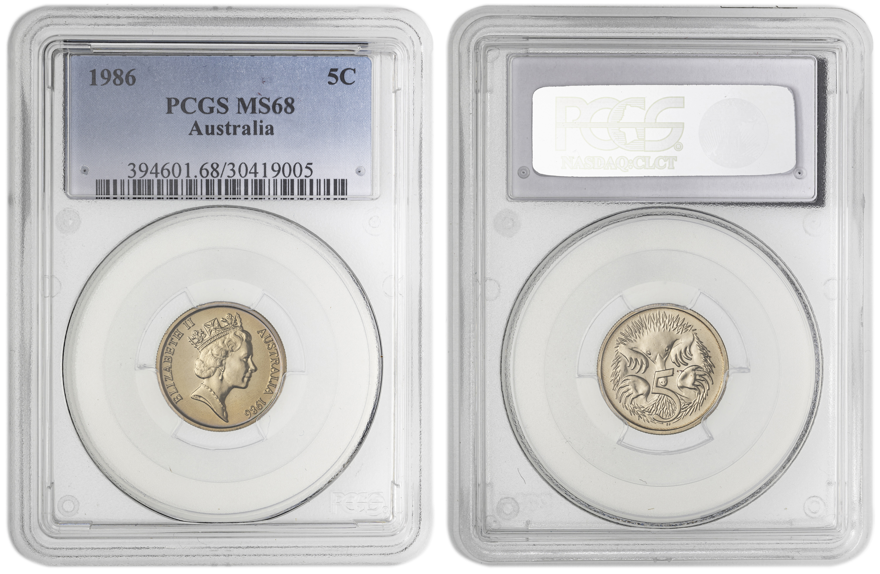 Low Echidna, Five Cent, 1986, PCGS MS68