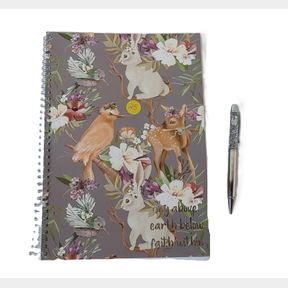 SOKHO CHRISTIAN INSPIRED GIFTING GIRLS A4 GLITTER NOTEBOOK JOURNAL AND PEN - FLORAL