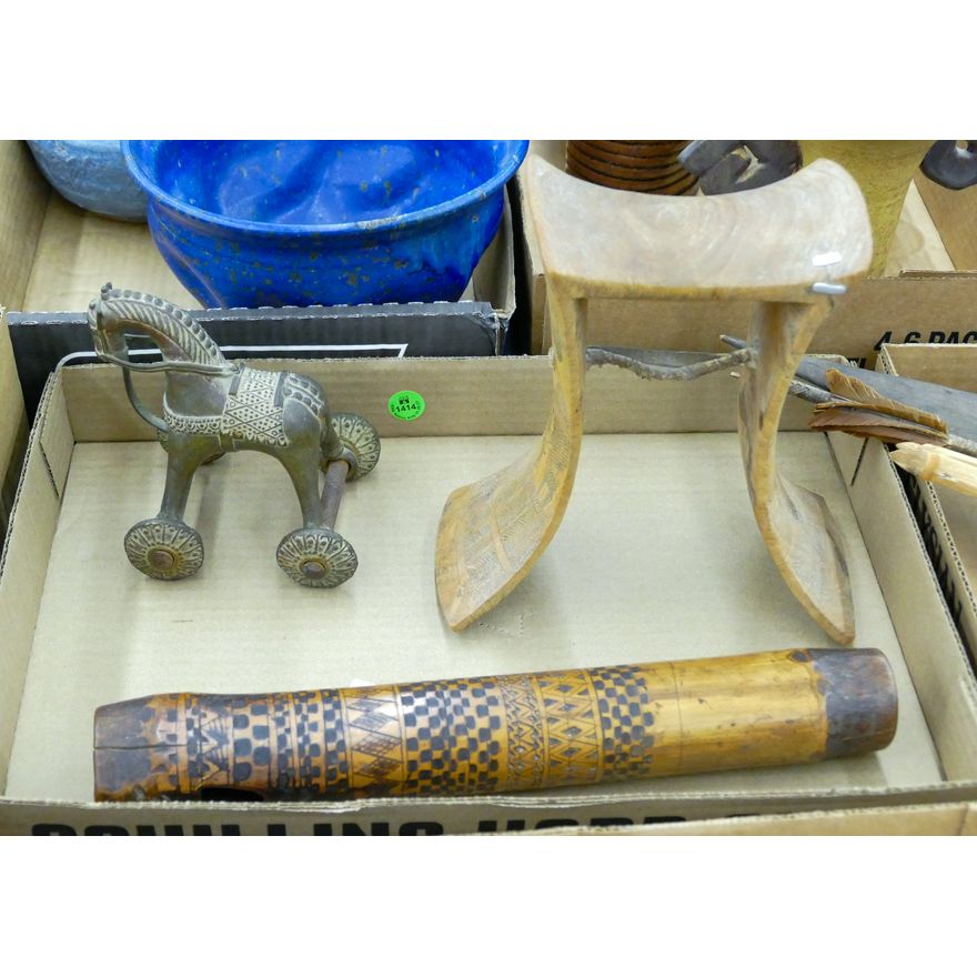 Box Old African Karamojong Headrest etc.