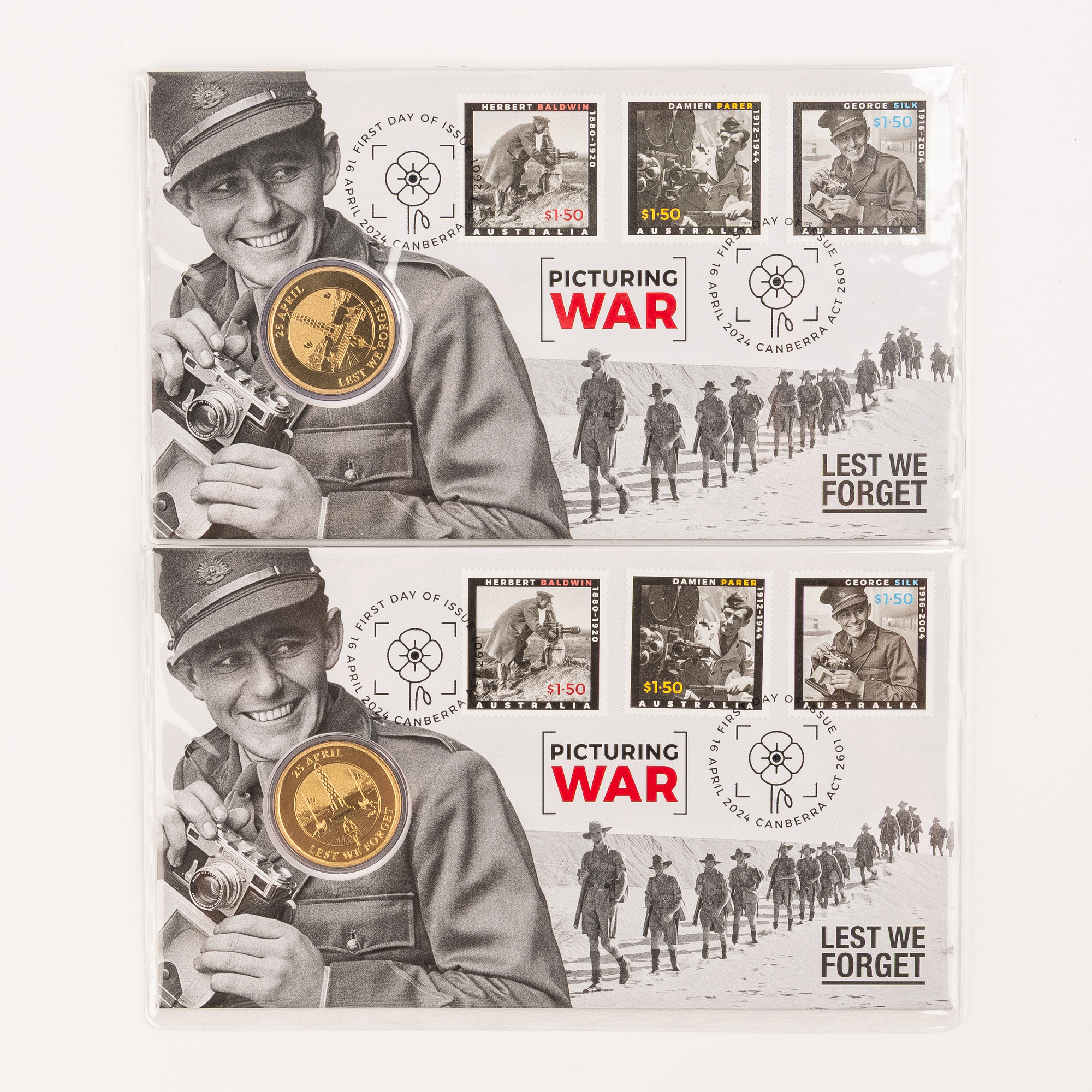 Charles II, Lest We Forget - Picturing War, One Dollar, 2024, UNC - FDC