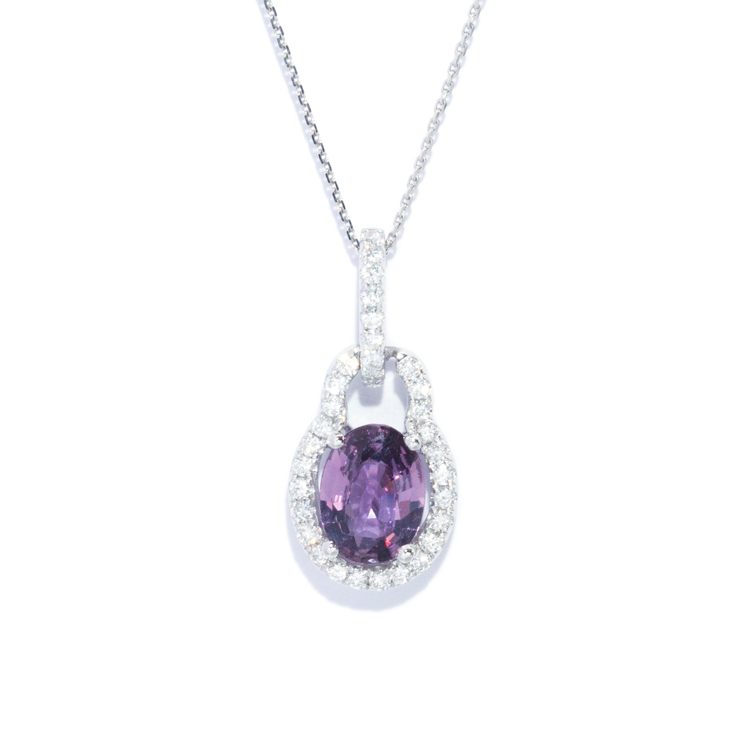 Sapphire & Diamond Pendant & Chain