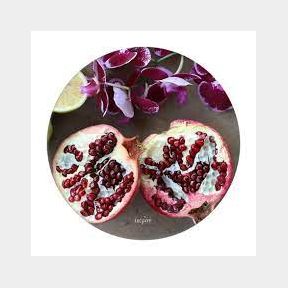 Pomegranate - Glass Cutting Board Round - G1 - Round Glass Cutting board with non slip buttons-51461/2313 B1 (S3)